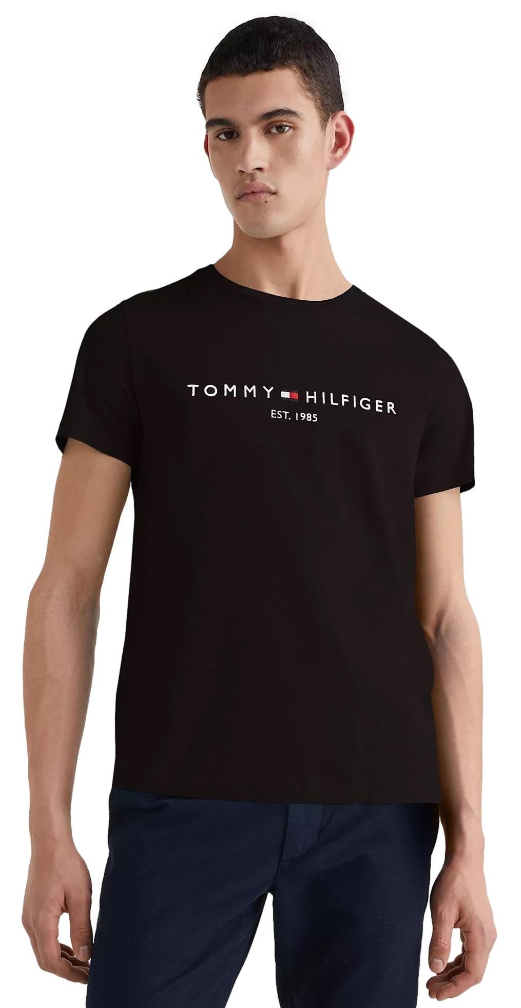 Tommy Hilfiger T-Shirt Manches Courtes Homme Core Tommy Logo Col Ras-du-Cou