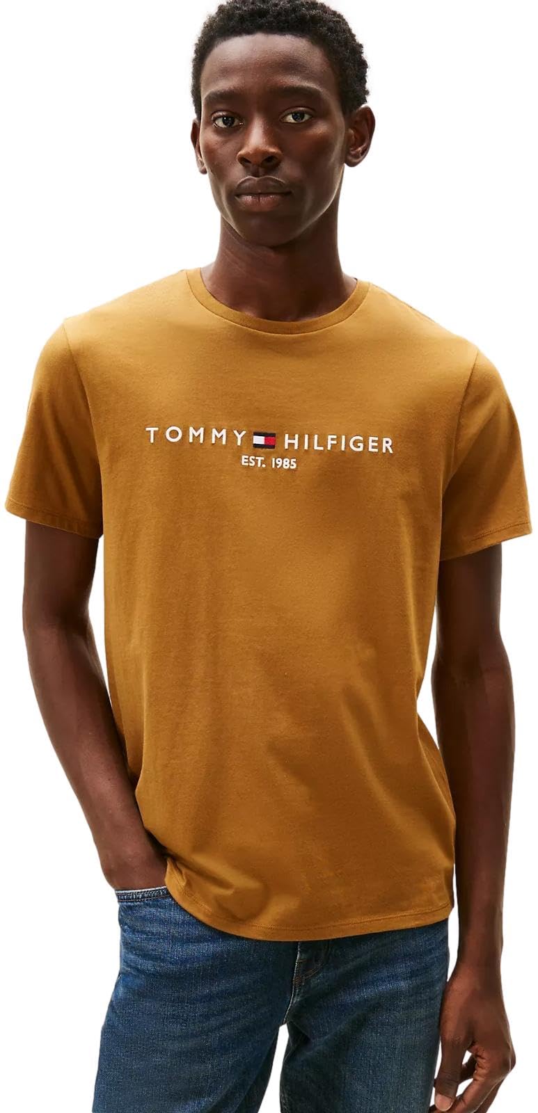 Tommy Hilfiger T-Shirt Manches Courtes Homme Core Tommy Logo Col Ras-du-Cou