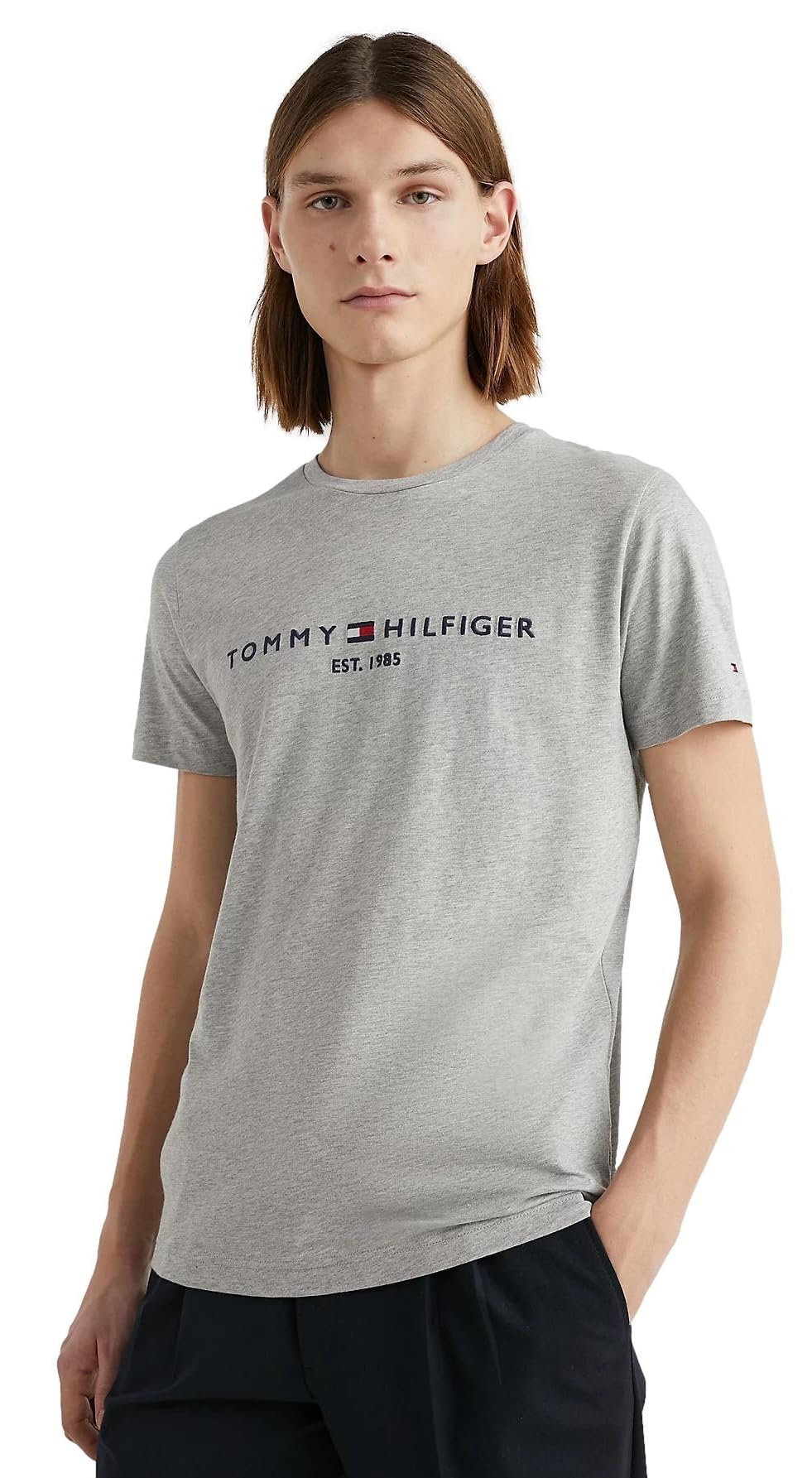 Tommy Hilfiger T-Shirt Manches Courtes Homme Core Tommy Logo Col Ras-du-Cou