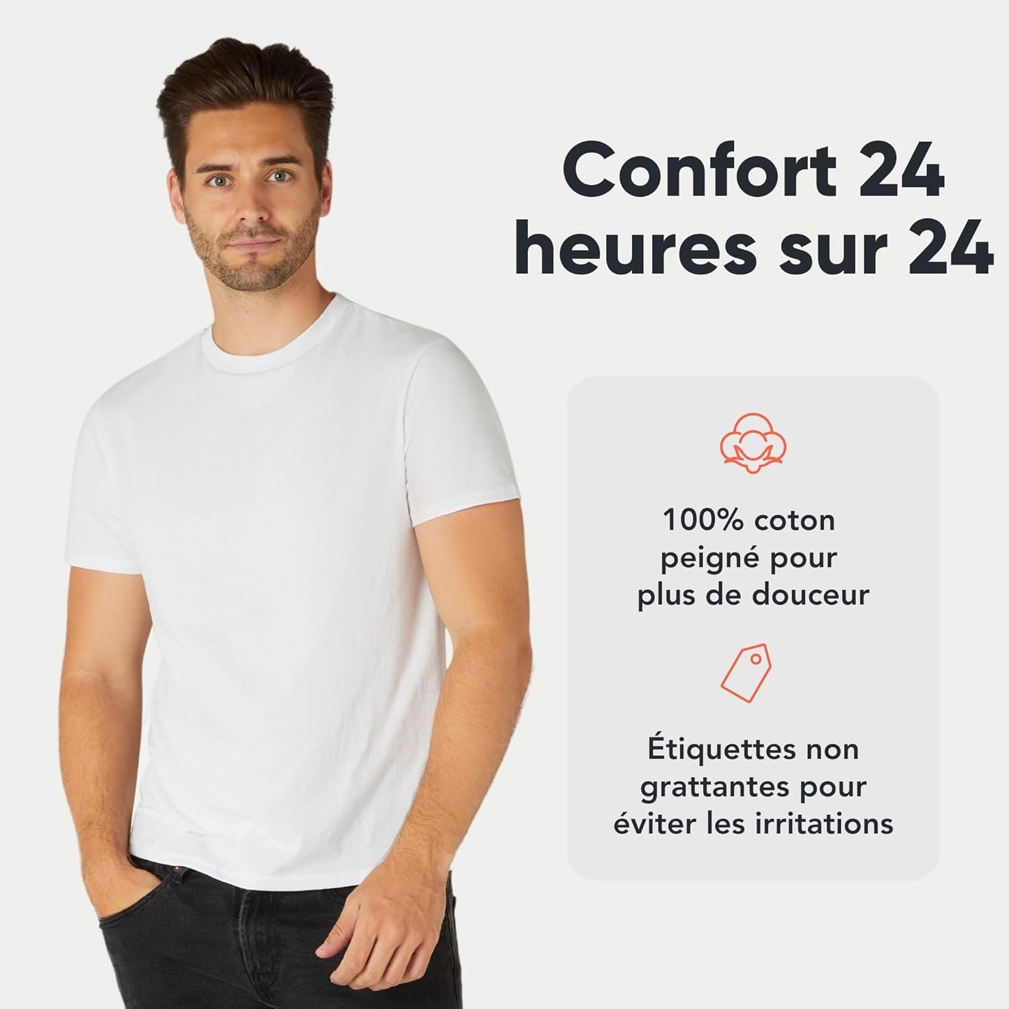 FM London Lot de 3/5 t-Shirts pour Hommes - T-Shirts de qualité supérieure avec Design légèrement ajusté