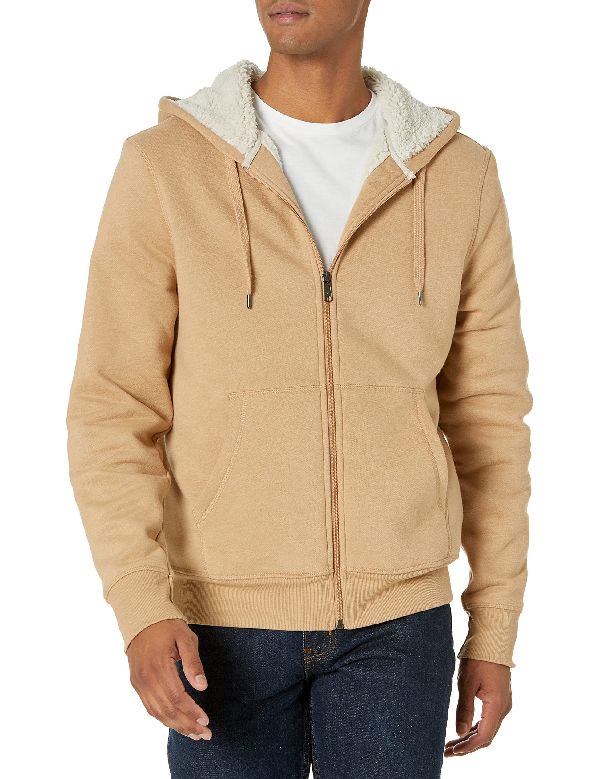 Amazon Essentials Sweat à Capuche avec Fermeture Éclair intégrale et Doublure en Polaire Sherpa Homme
