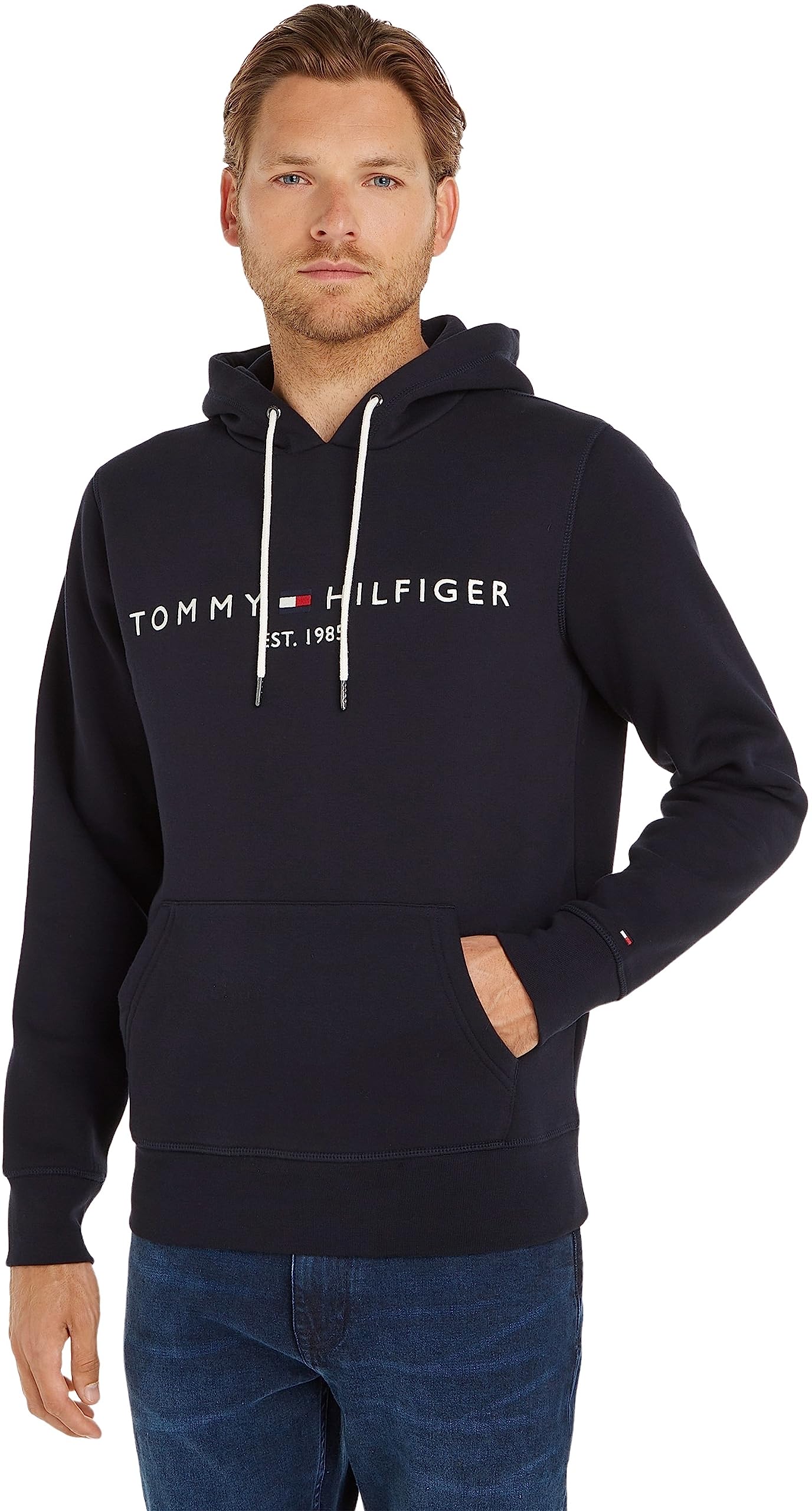 Tommy Hilfiger Sweat à Capuche Homme Core Tommy Logo avec Capuche