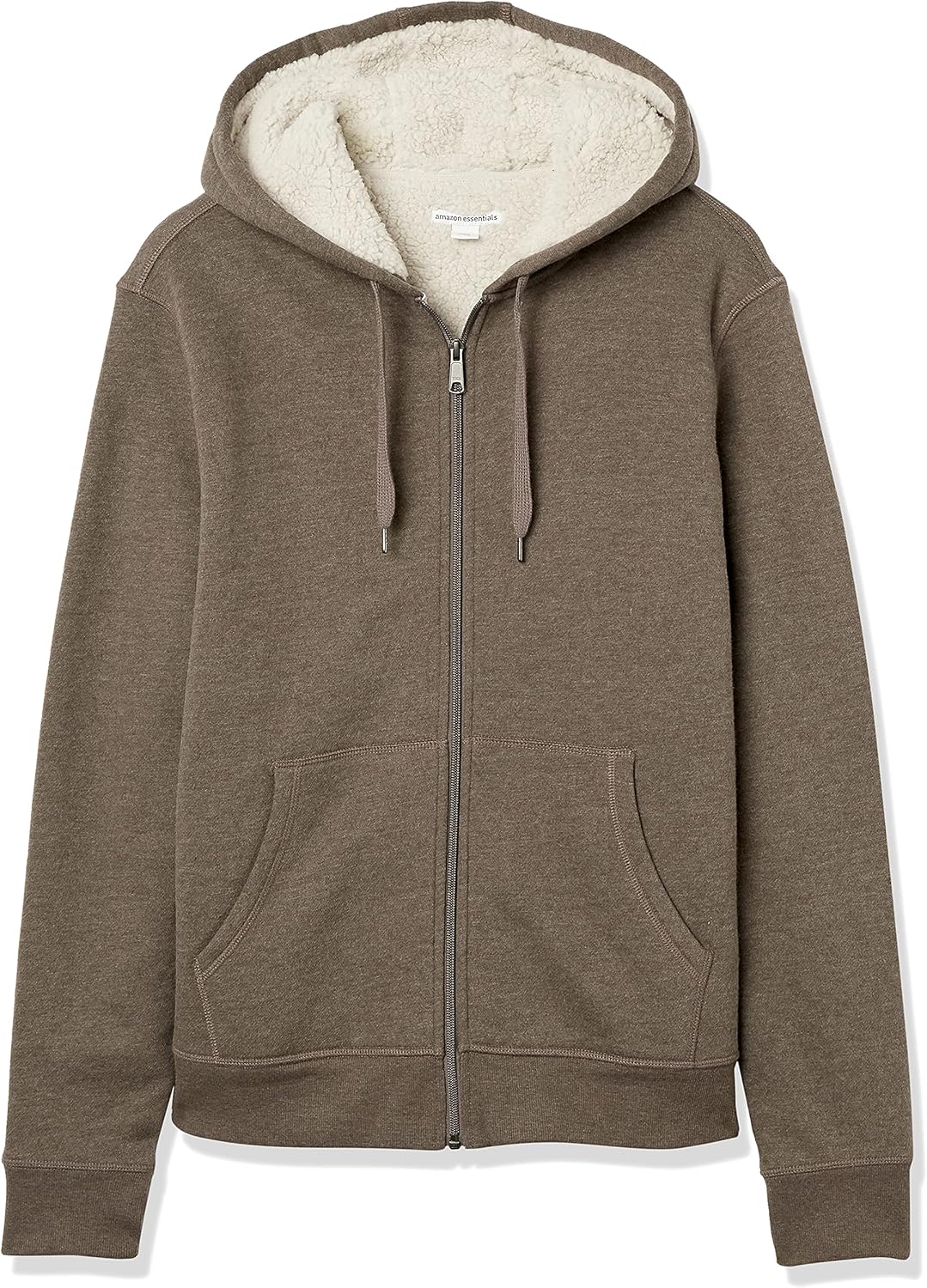 Amazon Essentials Sweat à Capuche avec Fermeture Éclair intégrale et Doublure en Polaire Sherpa Homme