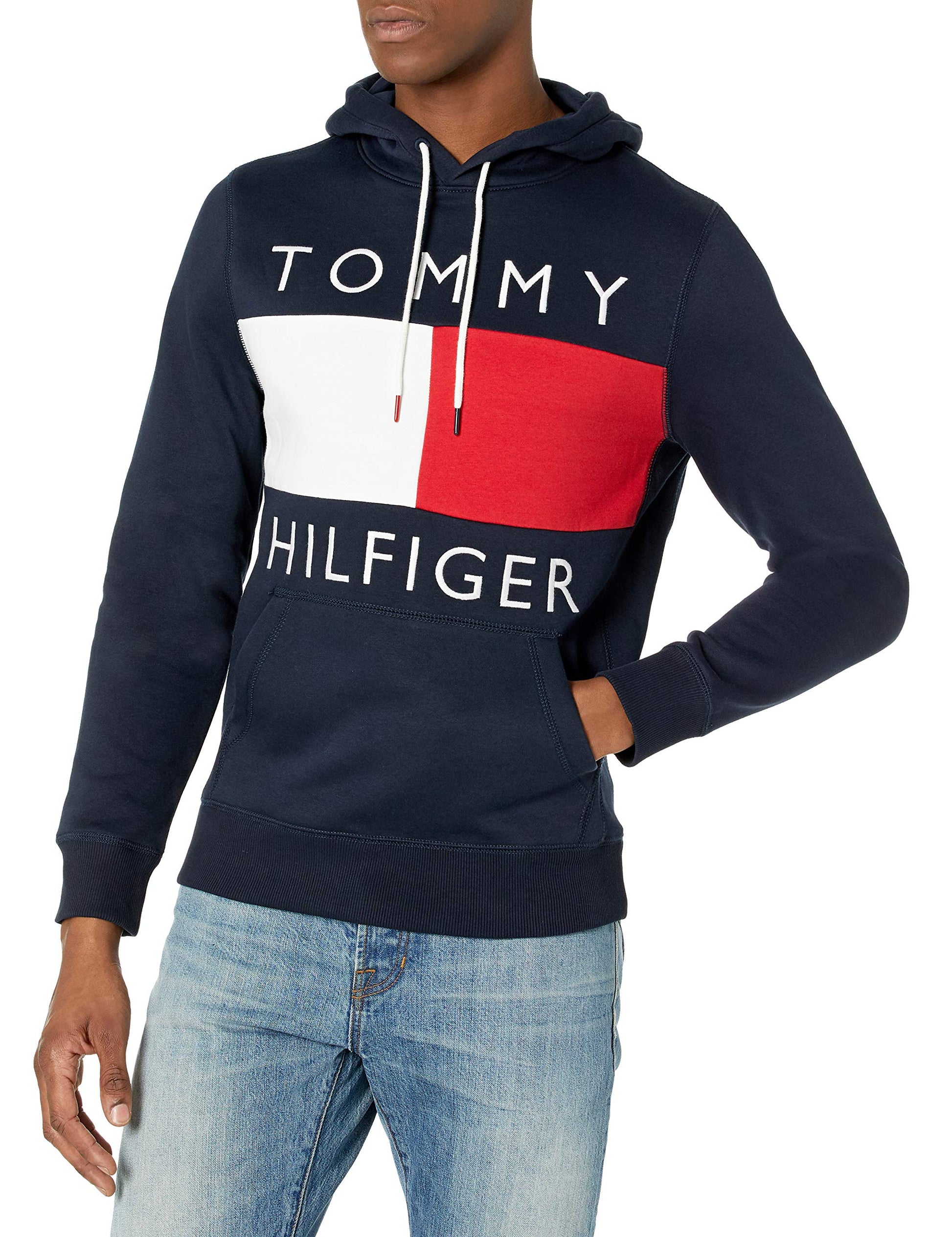 Tommy Hilfiger Sweat à Capuche Homme Core Tommy Logo avec Capuche