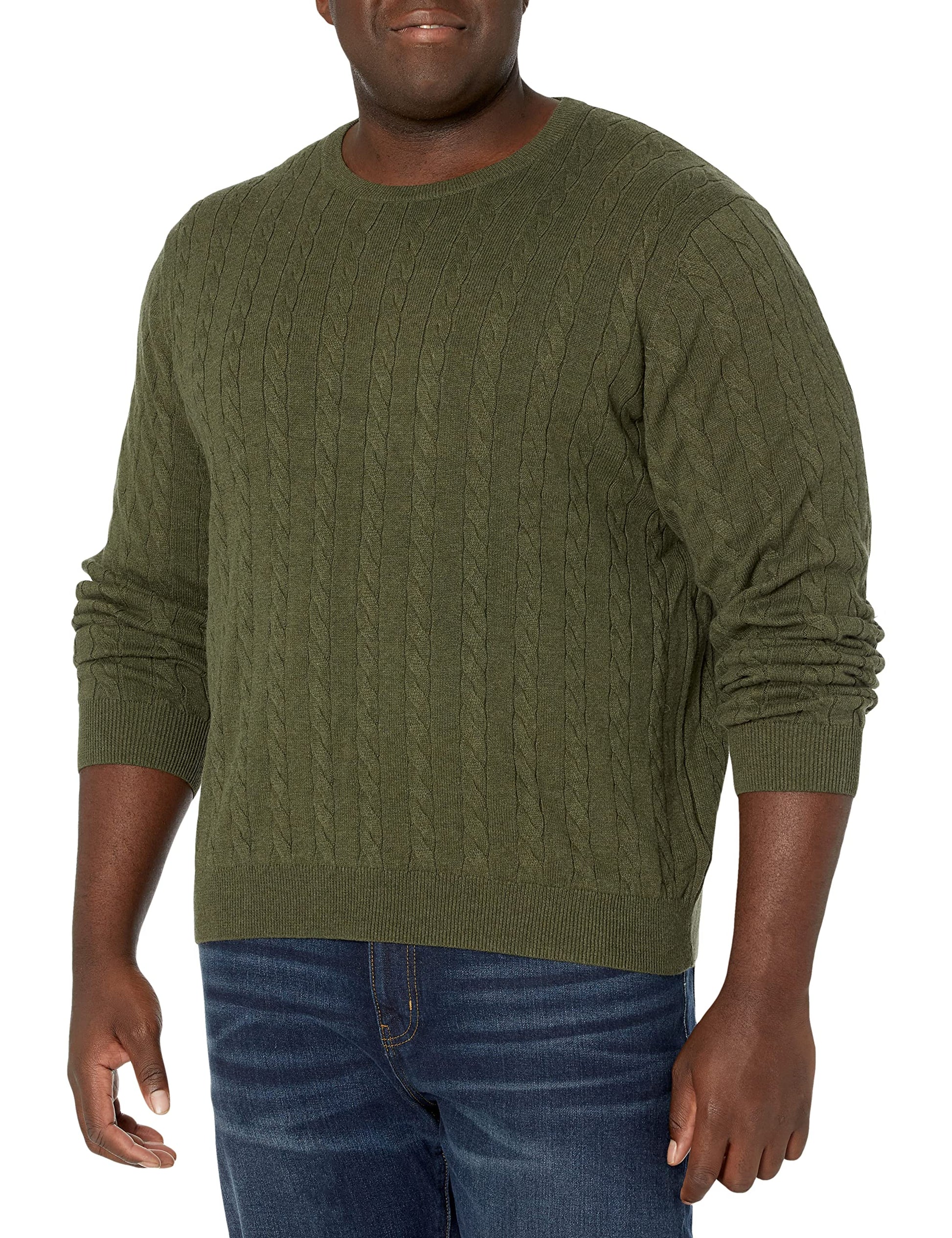 Amazon Essentials Pull Ras-du-Cou en Coton Torsadé Homme