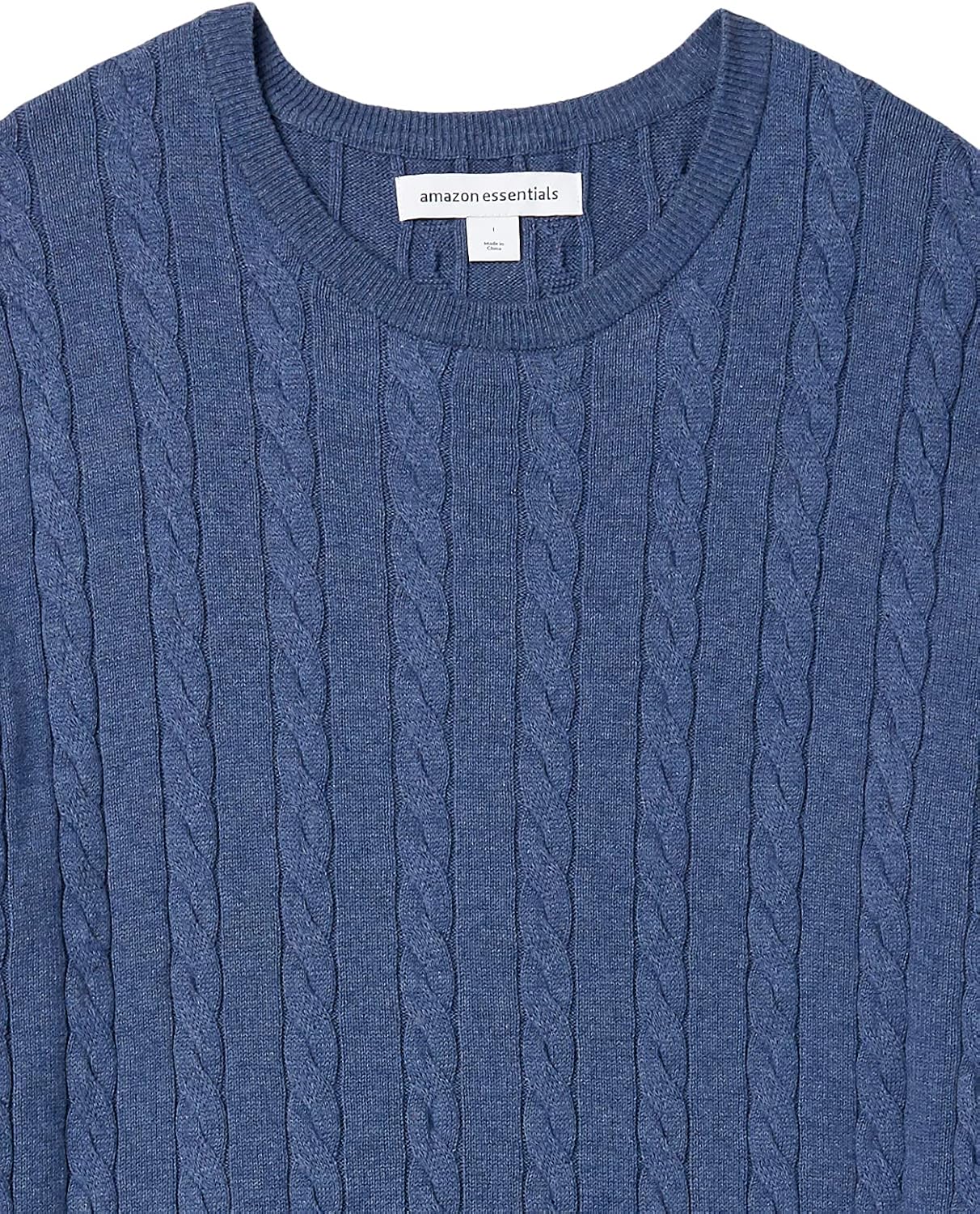 Amazon Essentials Pull Ras-du-Cou en Coton Torsadé Homme