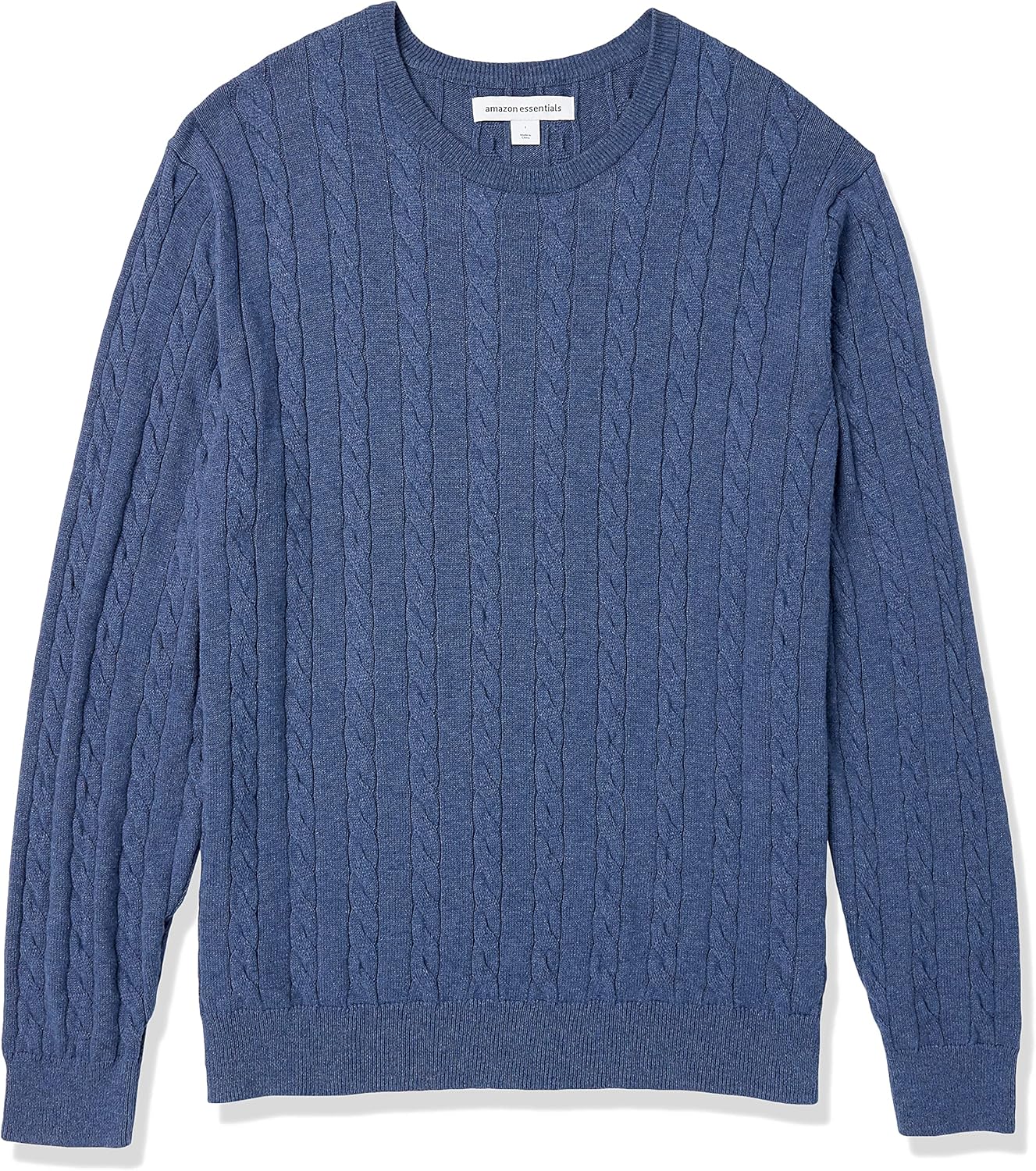 Amazon Essentials Pull Ras-du-Cou en Coton Torsadé Homme